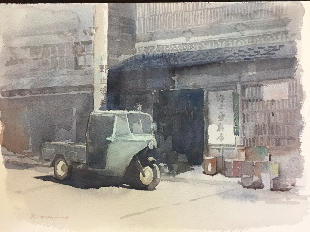 Watercolor of a shop that has been around for a long&nbsp;time
